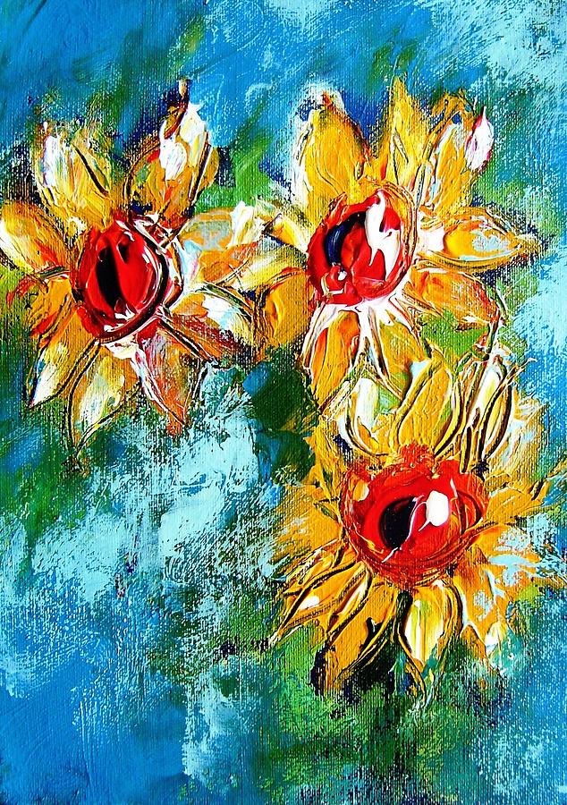 Sunflower Study Painting Painting by Mary Cahalan Lee - aka PIXI