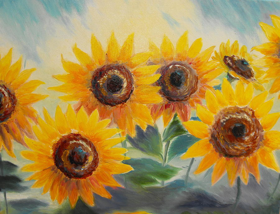 Sunflower sunshine Painting by Michell Givens