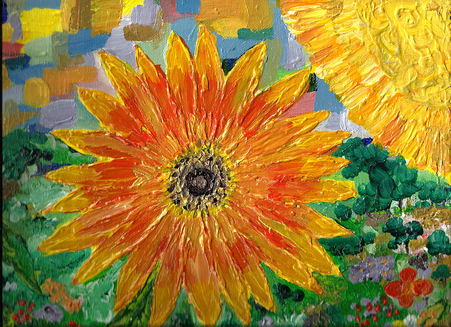 Sunflower Painting - Sunflower Texture by Faye Giblin
