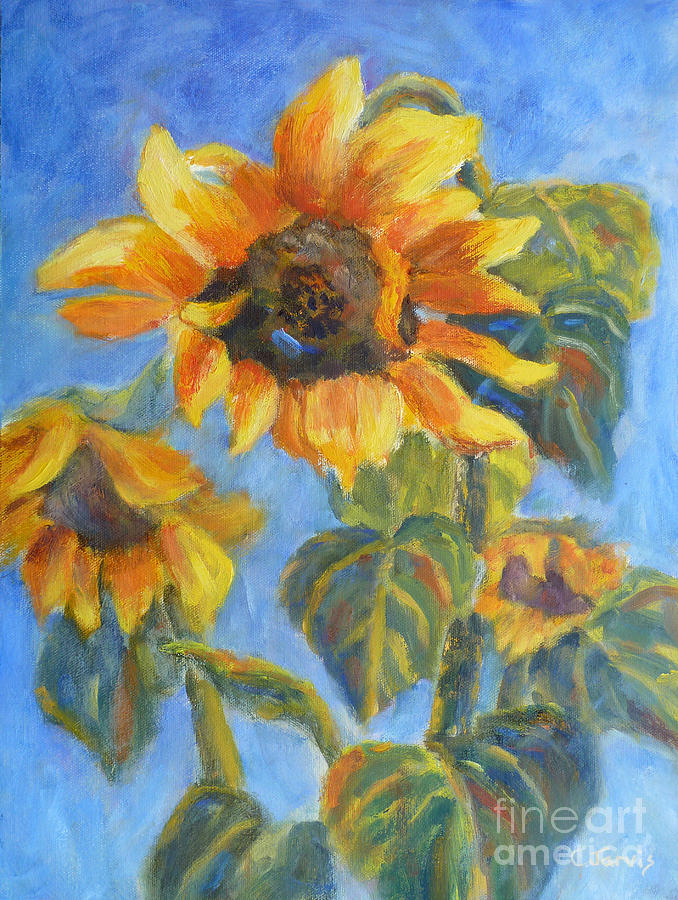 Sunflower Trio Painting by Carolyn Jarvis - Fine Art America