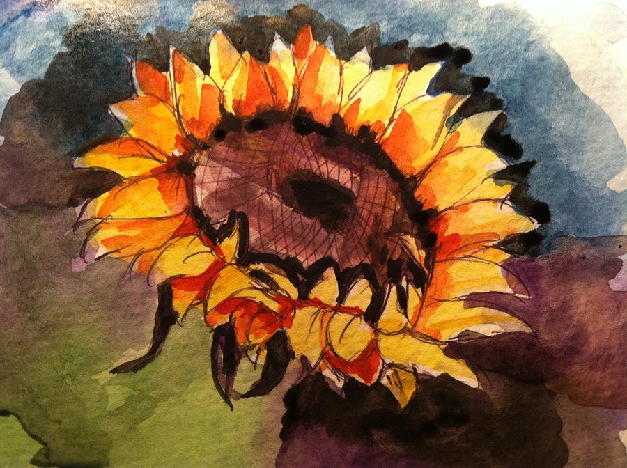 Sunflower8 Painting by Hae Kim
