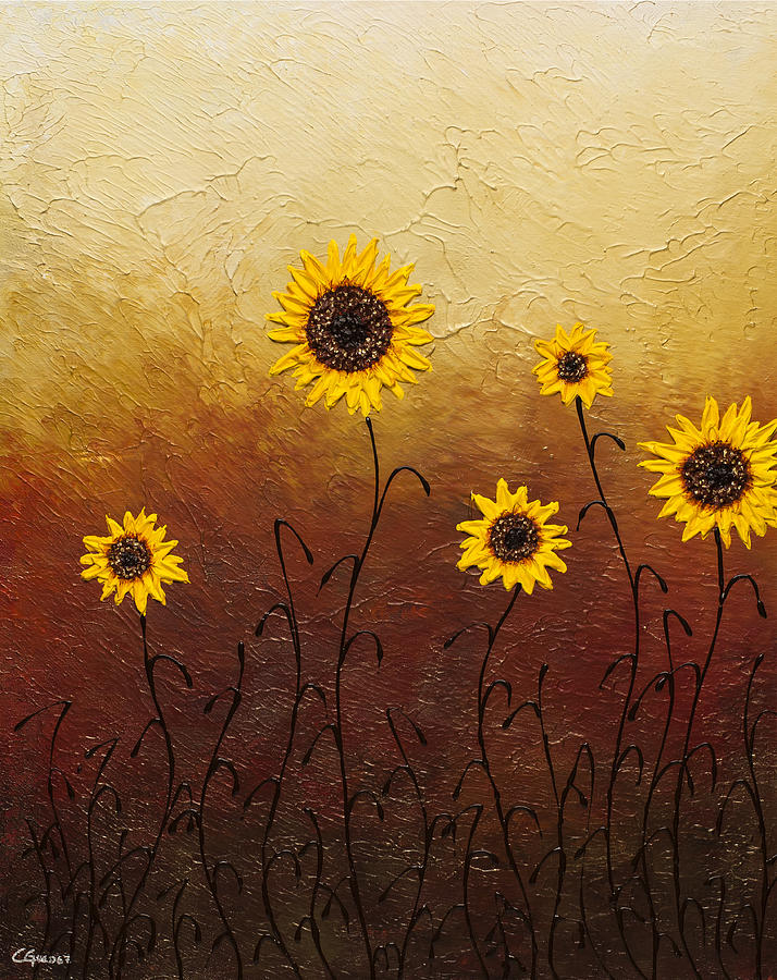 Sunflowers 1 Painting by Carmen Guedez