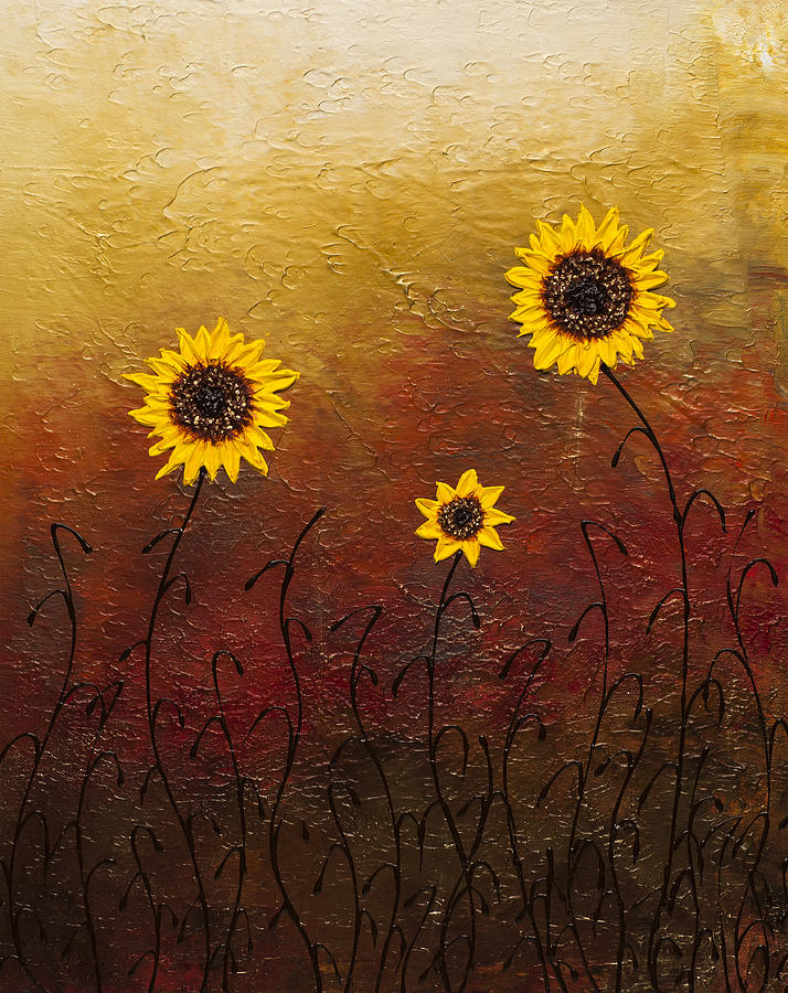 Sunflowers Painting - Sunflowers 2 by Carmen Guedez