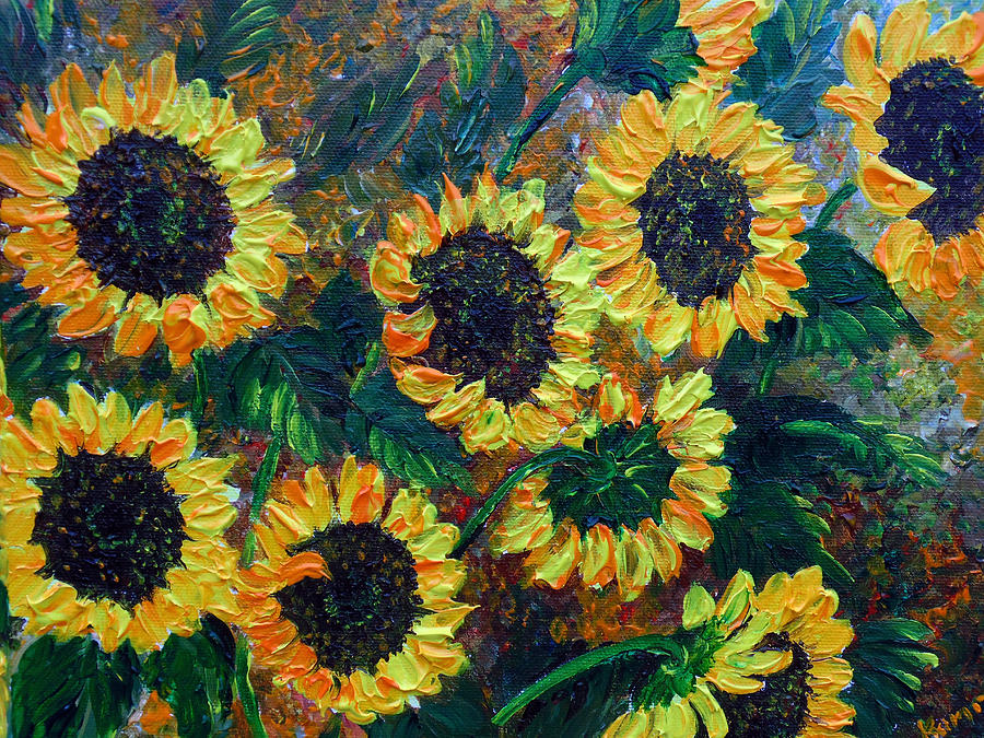 Flower Painting - Sunflowers 2 by Karin  Dawn Kelshall- Best