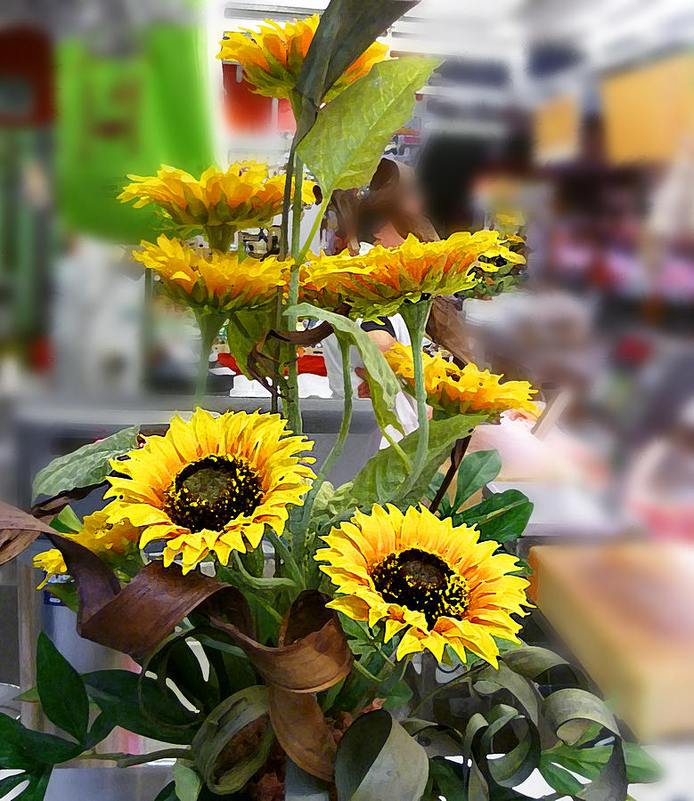 Sunflowers At The Market Florence Italy Photograph by Irina Sztukowski