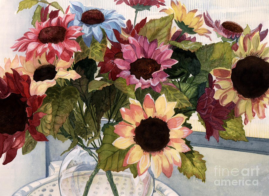 Sunflowers Painting by Barbara Jewell