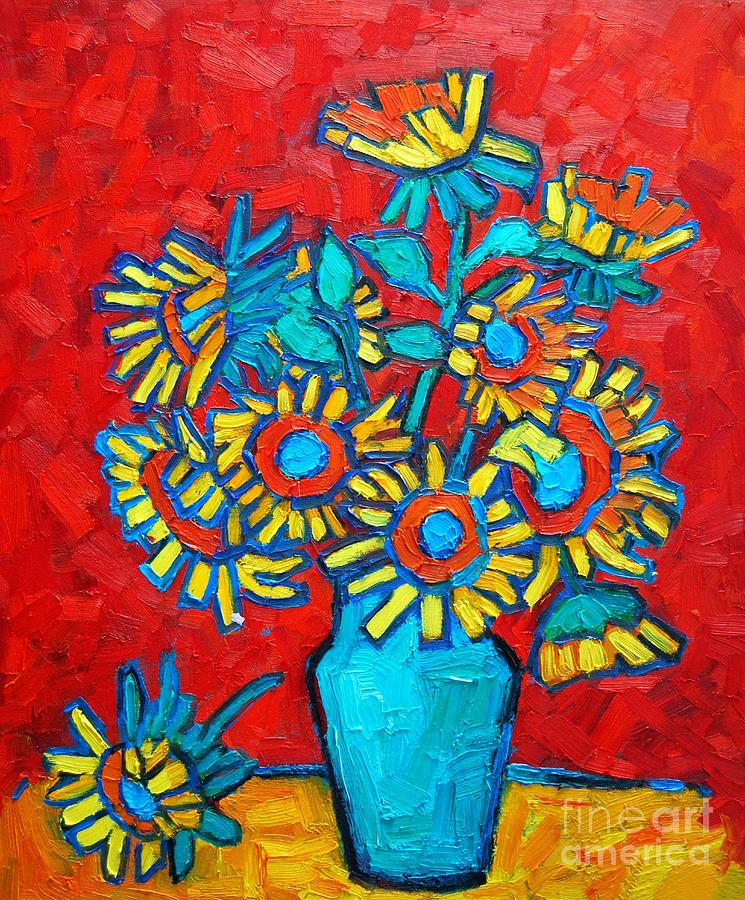 Sunflowers Bouquet Painting by Ana Maria Edulescu