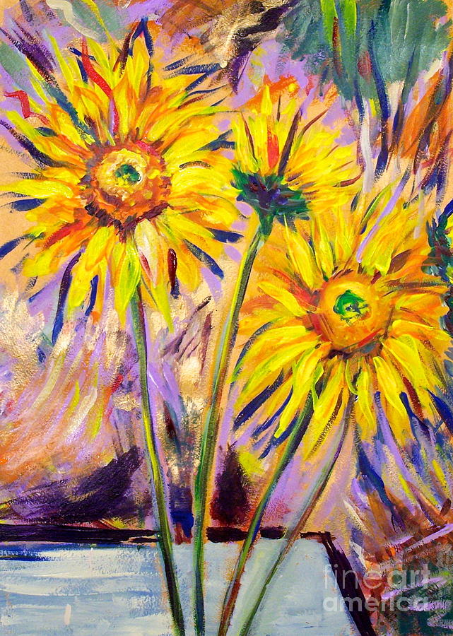 Sunflowers Painting by Catherine Gruetzke-Blais