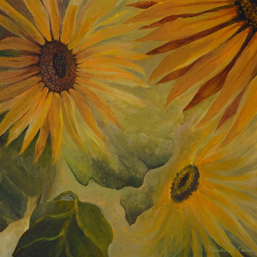 Sunflowers Painting by Charles Owens