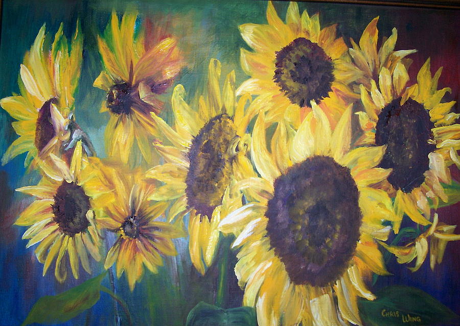 Sunflowers Painting by Chris Wing