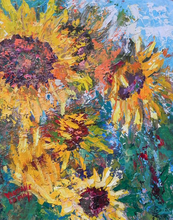 Sunflowers Close-up Painting by Nancy LaMay - Fine Art America