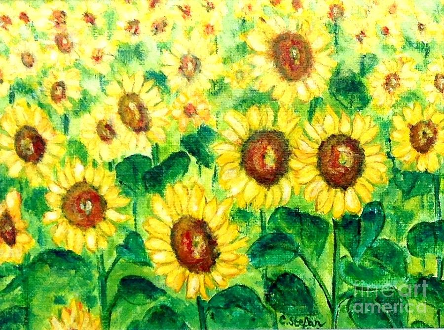 Sunflowers Painting by Cristina Stefan