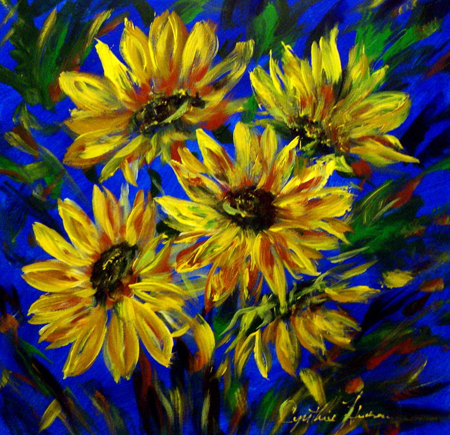 Sunflowers Painting by Cynthia Hudson