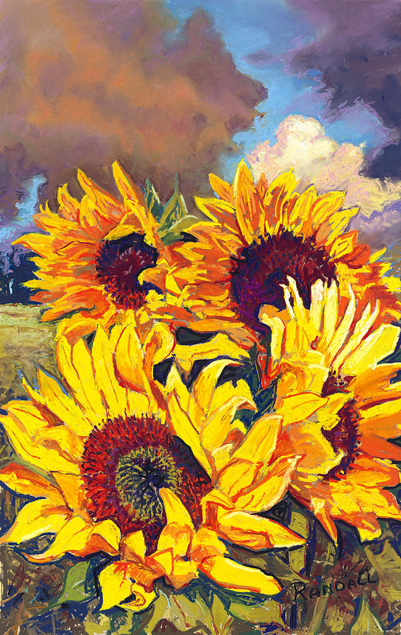 Sunflowers Pastel by David Randall