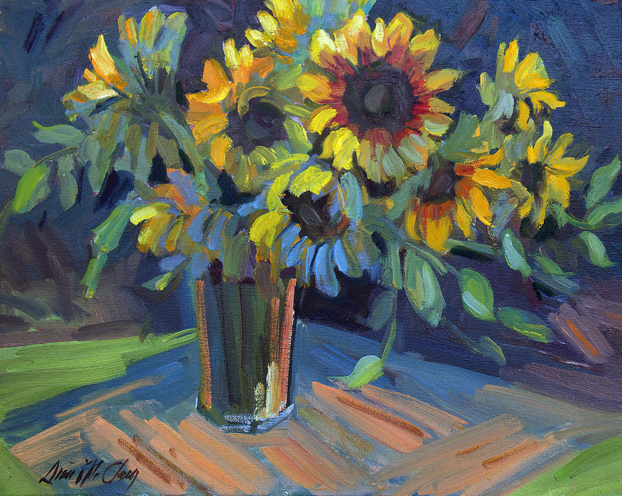 Sunflowers Painting by Diane McClary