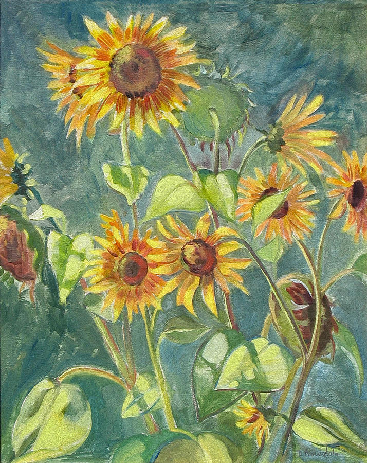 Sunflowers Painting by Dominique Amendola