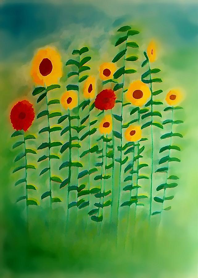 Sunflower Garden Digital Art by Elizabeth Sullivan