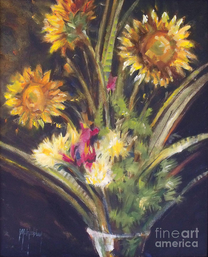 Sunflowers Painting by Mary Hubley