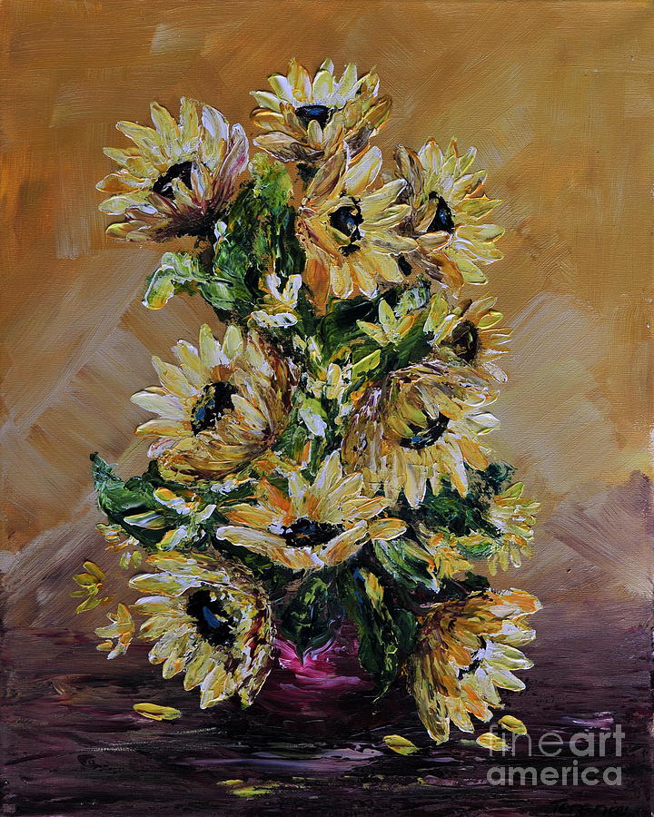 Sunflowers For You Painting by Teresa Wegrzyn