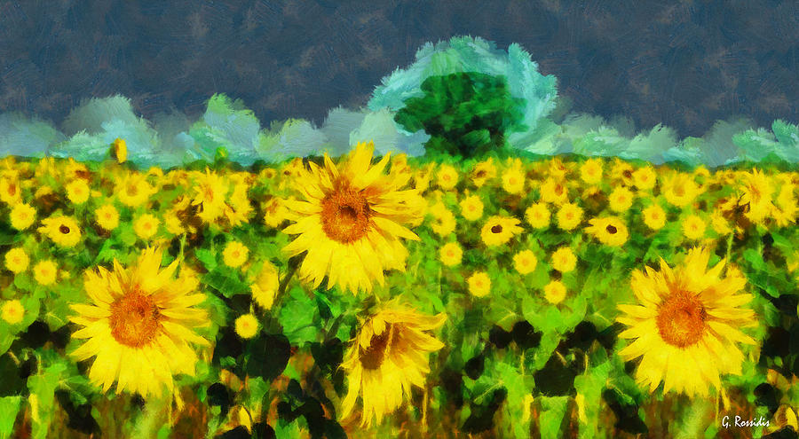 Sunflowers Painting by George Rossidis