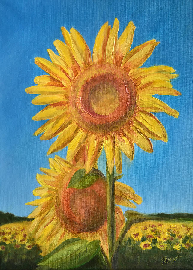 Sunflower Painting - Sunflowers by Gynt Art