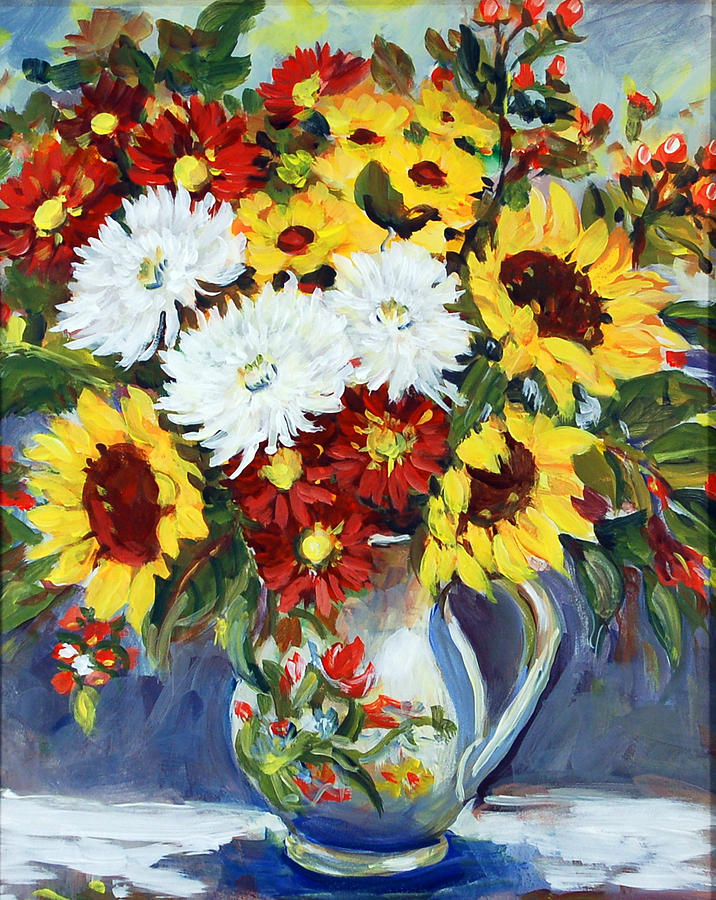 Sunflowers Painting by Ingrid Dohm