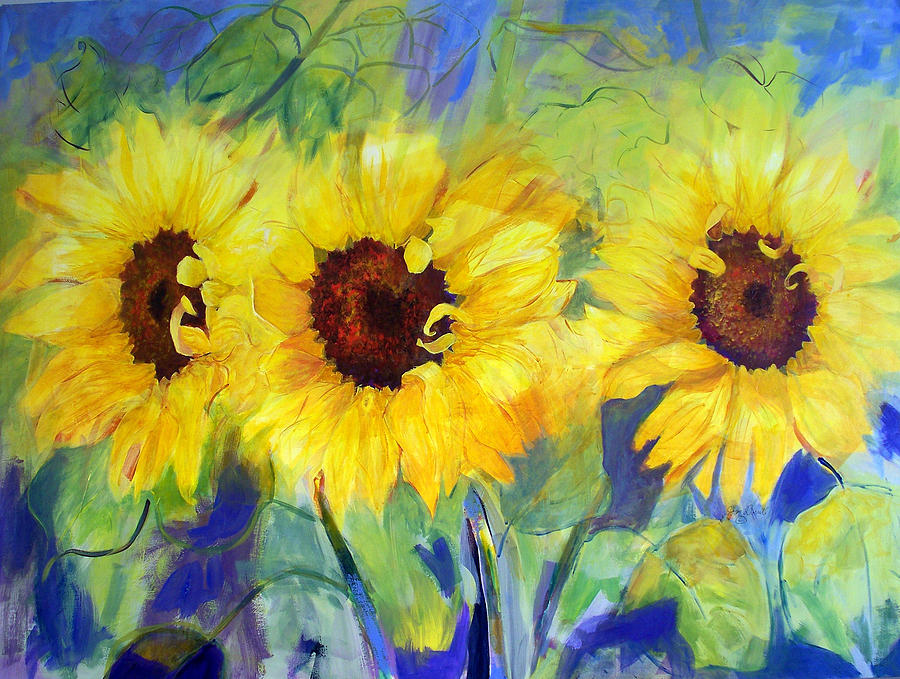 Sunflowers Painting by Joan Dorrill | Fine Art America