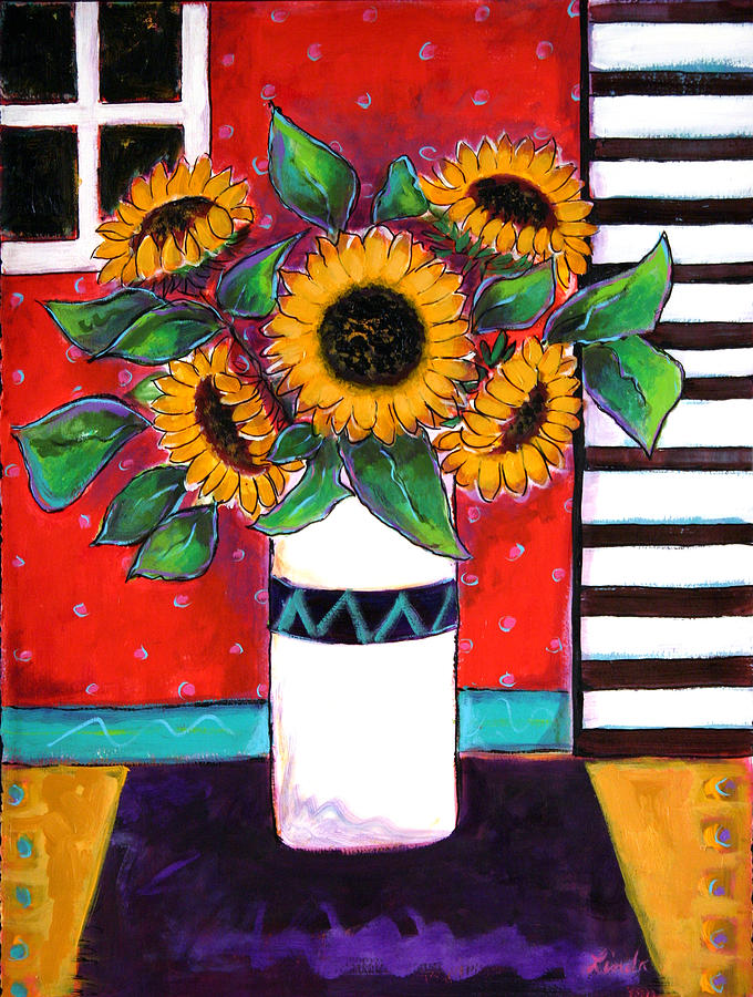 Sunflowers Painting by Linda Holt