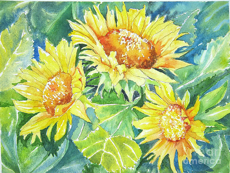 Sunflowers Painting - Sunflowers by Linda Haile