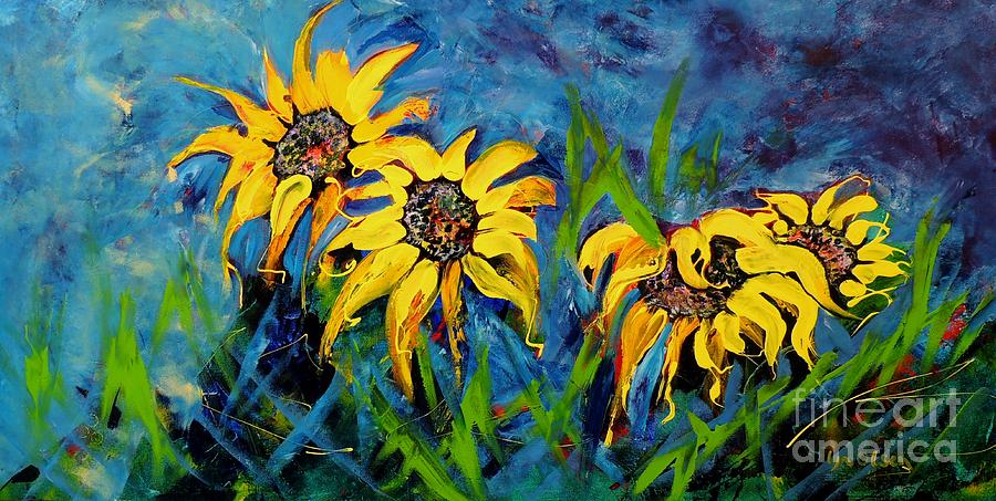 Sunflowers Painting by Lyn Olsen