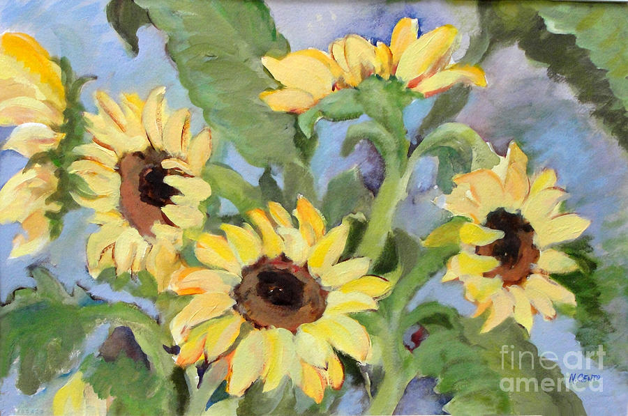 Sunflowers Painting by Mafalda Cento