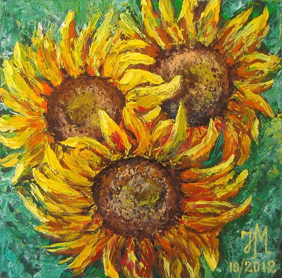 Flower Painting - Sunflowers by Nina Mitkova