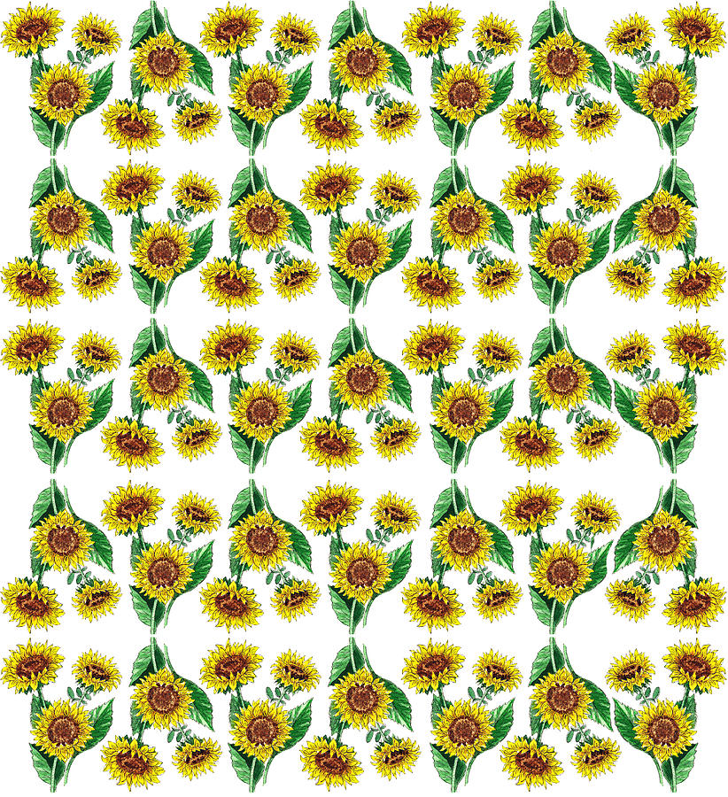 Sunflower Painting - Sunflowers Pattern I by Irina Sztukowski