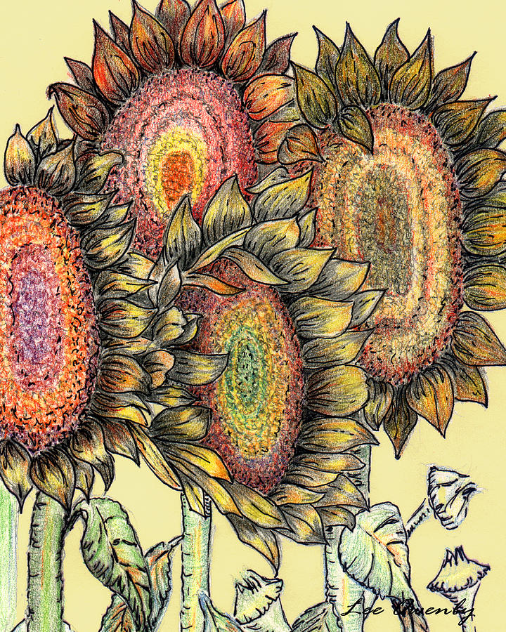 Sunflowers Revisited Mixed Media by Lee Owenby