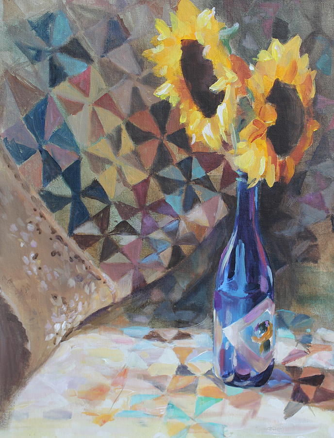 Sunflowers Painting by Susan Bradbury