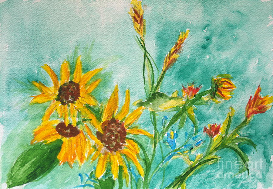 Sunflowers Painting by Walt Brodis