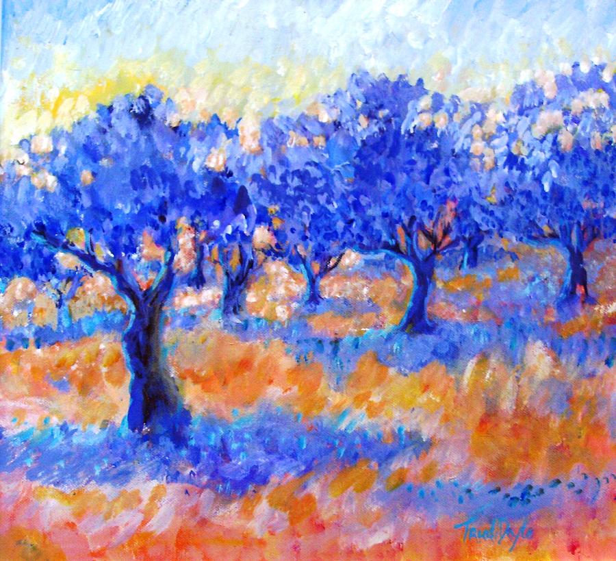 Sunkissed Olive grove  Painting by Trudi Doyle