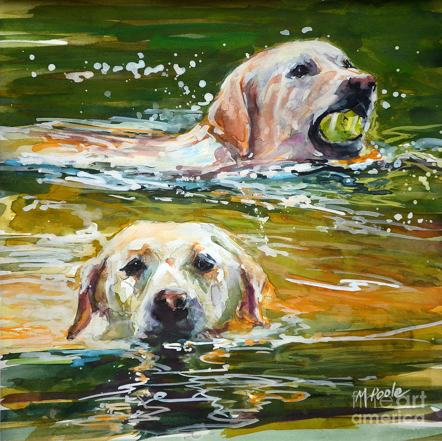 Dog Painting - Sunkist by Molly Poole