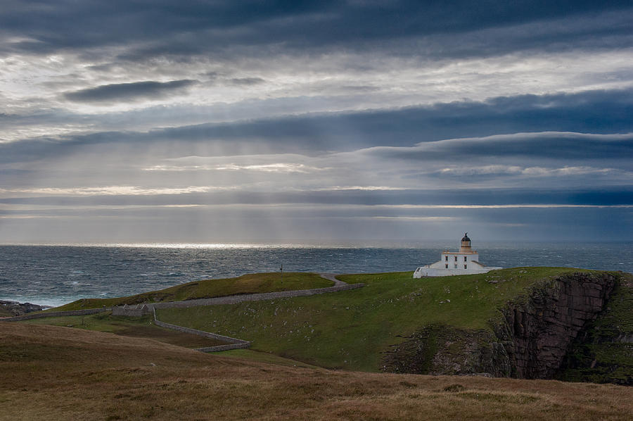 Sunlight at Stoer Lighthouse Photograph by Gary Eason