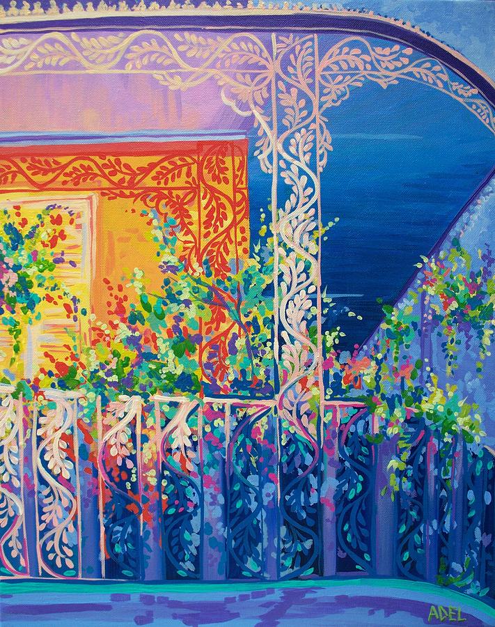 Sunlit Balcony Painting by Elaine Cummins