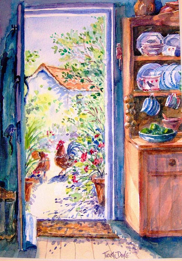 Sunlit Cottage Doorway  Painting by Trudi Doyle