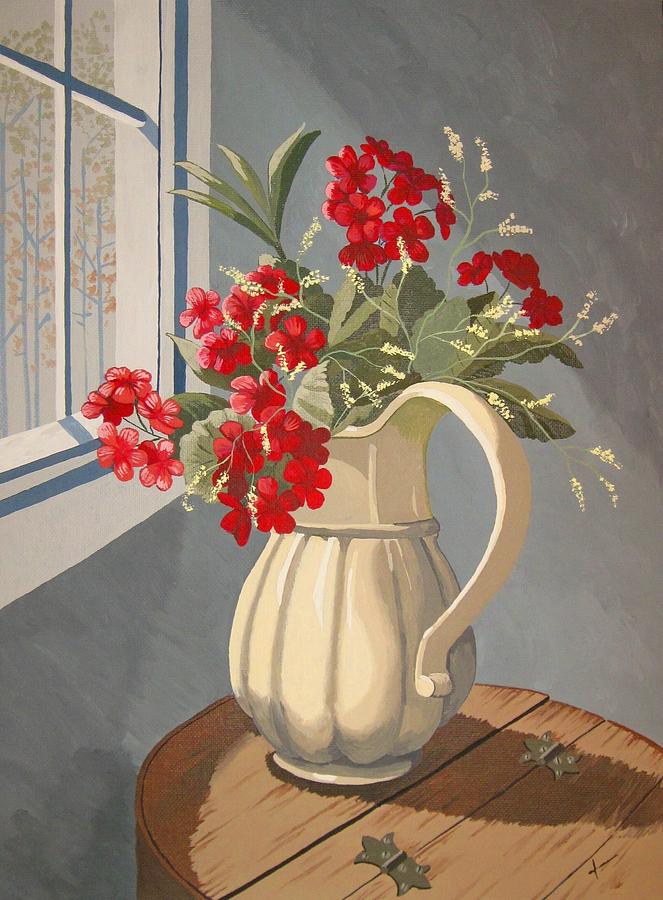 Geraniums Painting - Sunlit I by Jennifer Donald Geraniums Painting - Sunlit I by Jennifer Donald