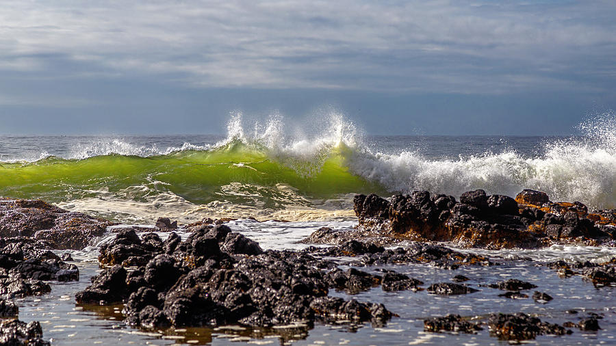 Sunlit Ocean Waves Photograph by Wes and Dotty Weber