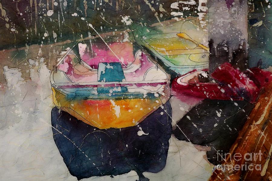 Sunlit Rowboat Painting by Carol Losinski Naylor