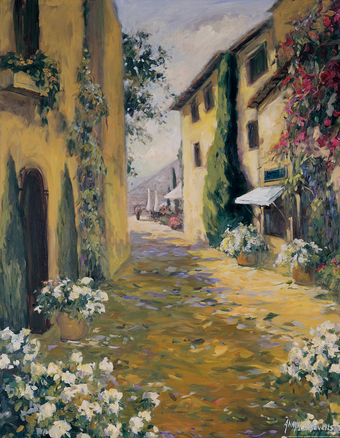 Flower Painting - Sunlit Villa I by Allayn Stevens