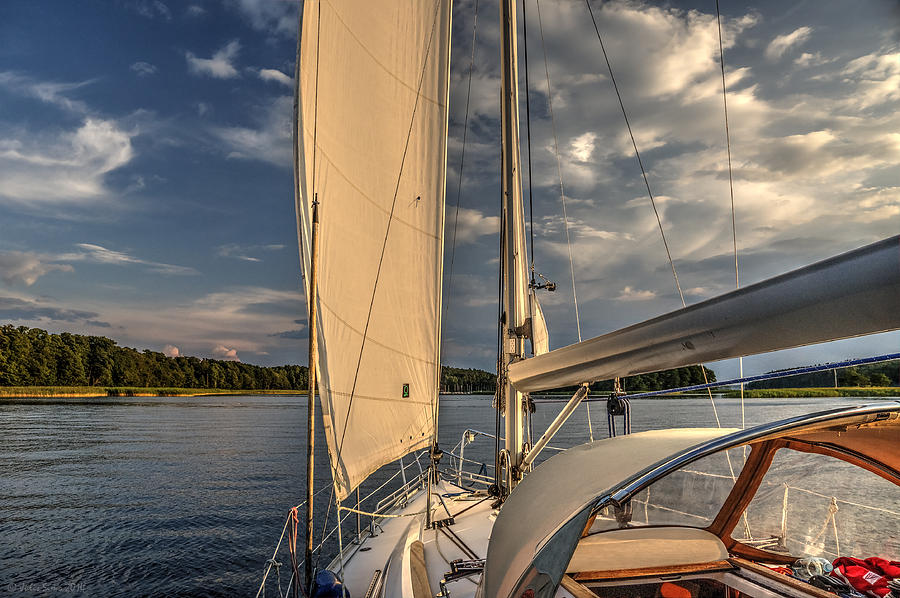 Landscape Photograph - Sunny Afternoon Inland Sailing in Poland by Julis Simo