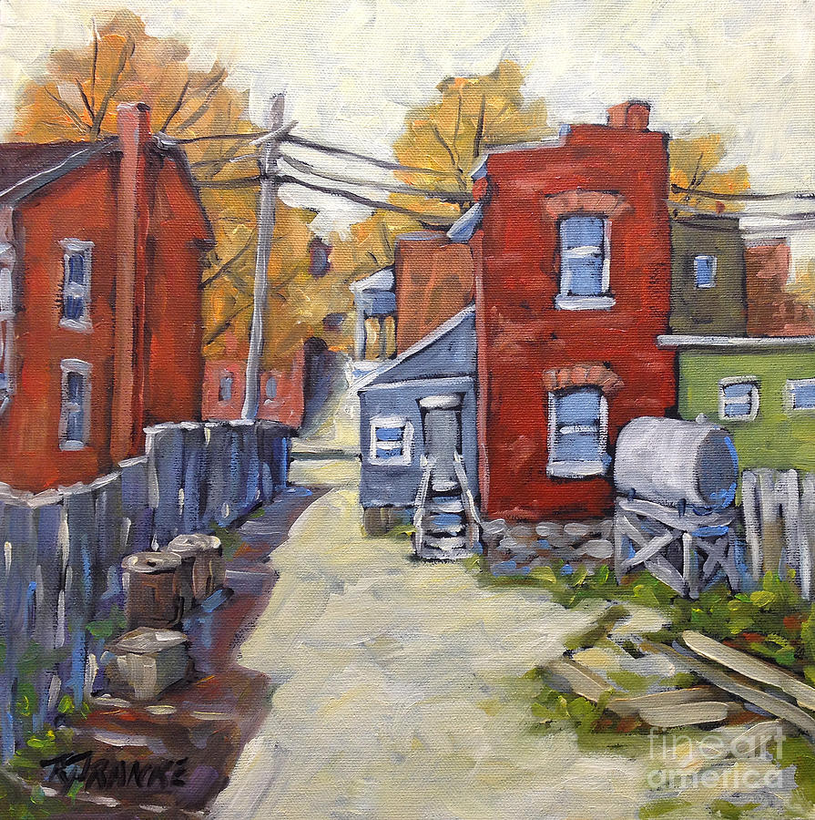 Back Lanes Painting - Sunny Back Lane by Prankearts by Richard T Pranke