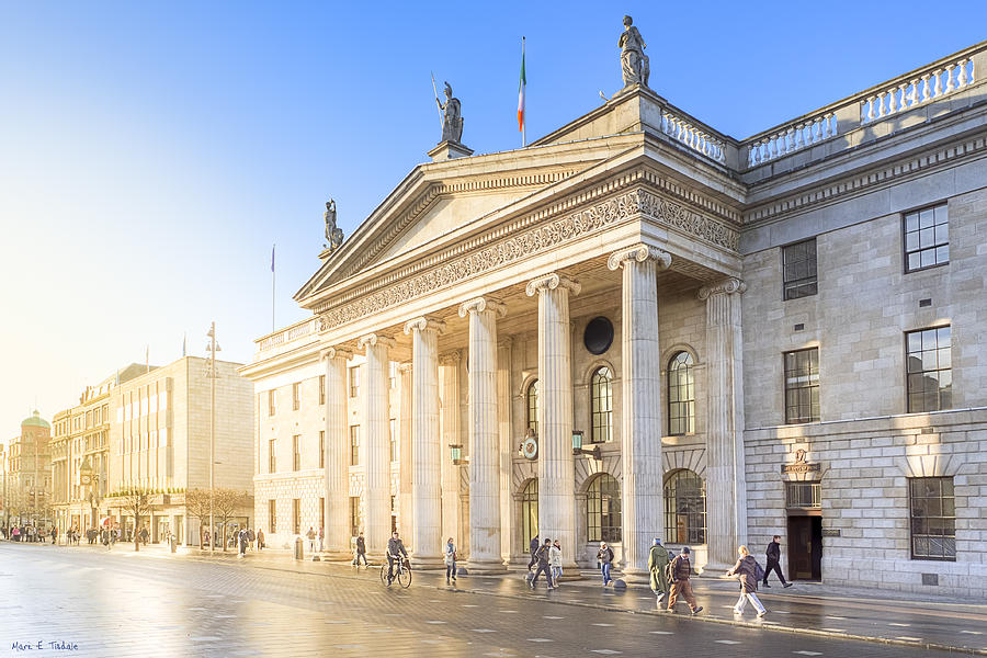 Sunny Day at the OConnell Street Post Office in Dublin Photograph by Mark Tisdale