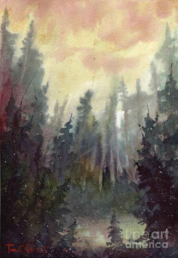 Sunny Forest Painting by Tim Oliver