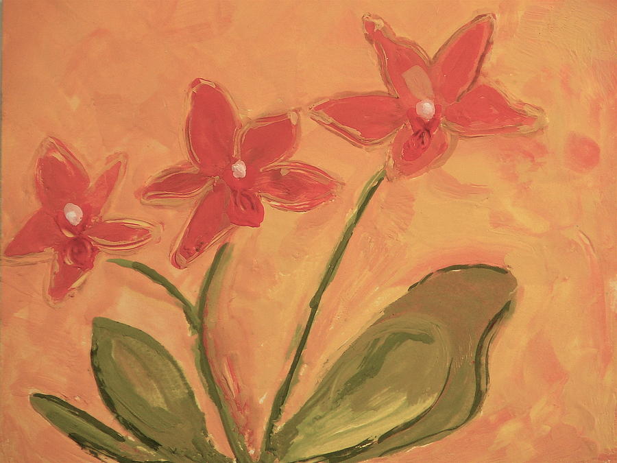 Orchids Painting - Sunny Orchids by Valerie Lynch Orchids Painting - Sunny Orchids by Valerie Lynch